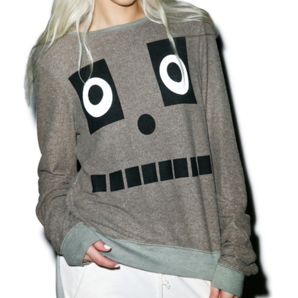Wildfox Sweaters - Wildfox I'm A Robot Baggy Beach Jumper